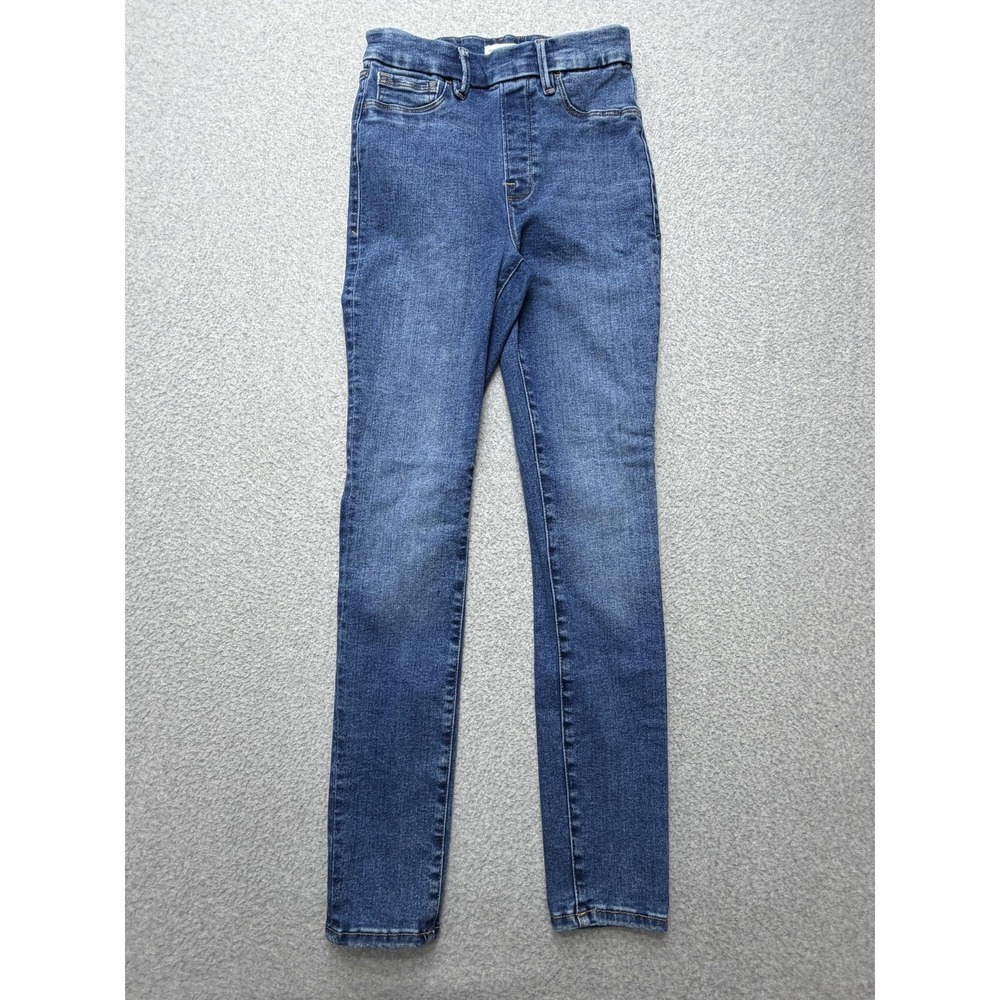 Good American Jeans Womens 2/24 Blue High Rise Skinny Stretch Denim GLV478T